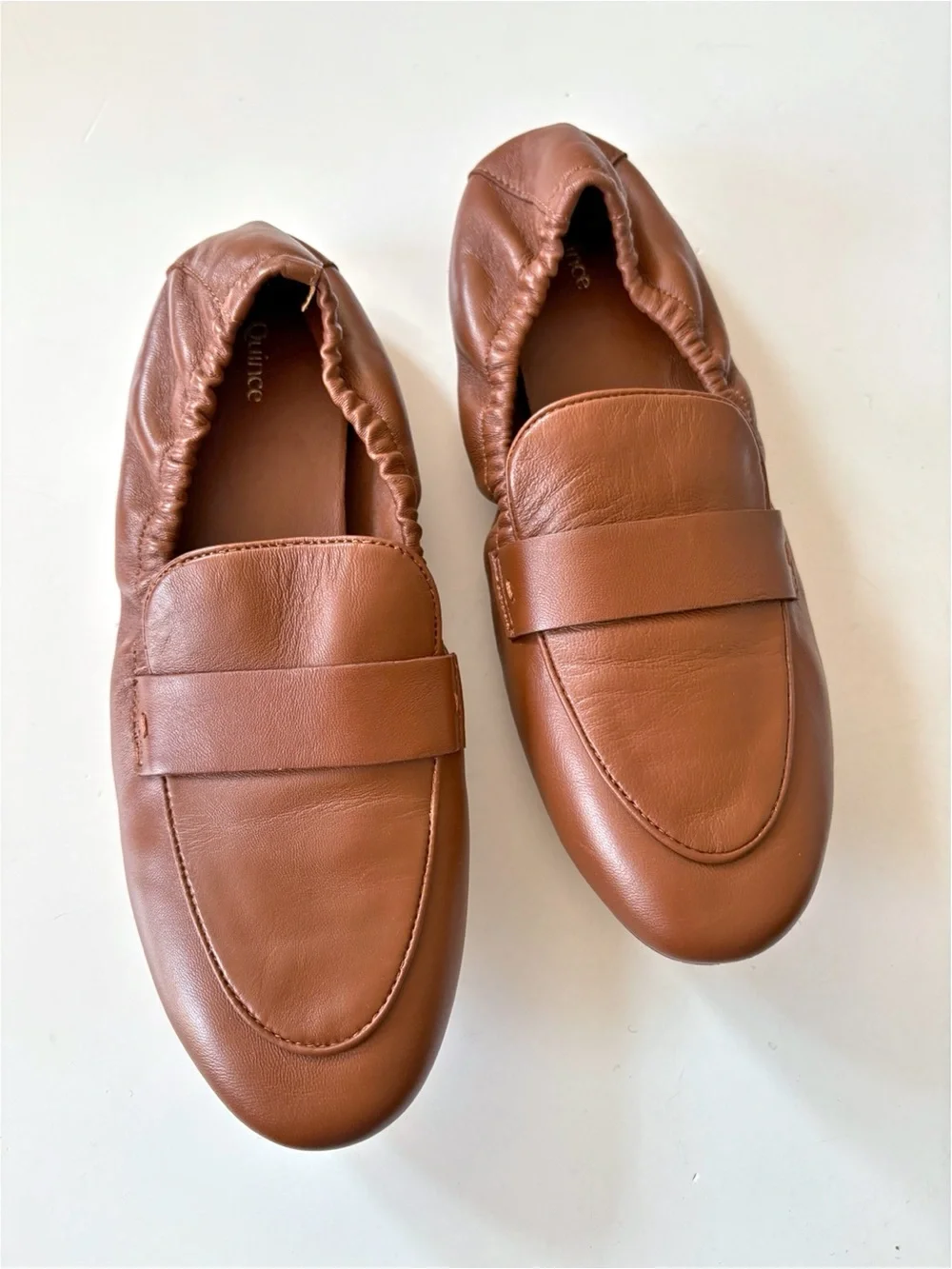 Quince || Italian Leather Soft Loafers in Cognac Flats Penny Classic 10